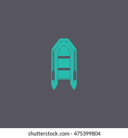 Inflatable boat flat icon. Concept illustration for design.