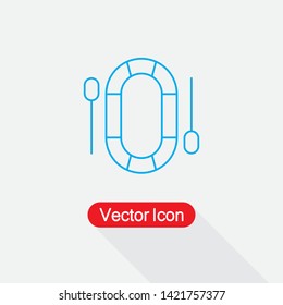 Inflatable Boat Icon, Dinghy lcon Vector Illustration Eps10
