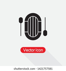 Inflatable Boat Icon, Dinghy lcon Vector Illustration Eps10