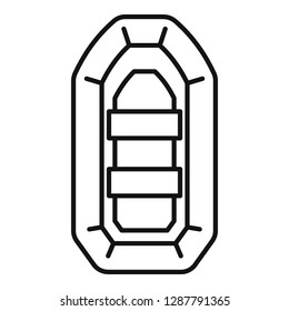 Inflatable boat icon. Outline inflatable boat vector icon for web design isolated on white background
