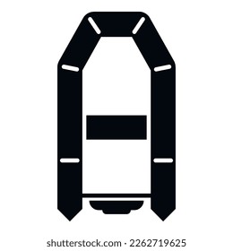 Inflatable boat icon simple vector. Sea lifeboat. Flood raft