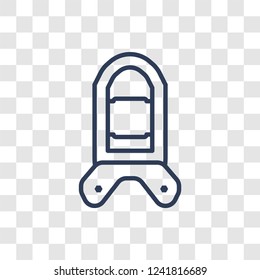 Inflatable boat icon. Trendy linear Inflatable boat logo concept on transparent background from camping collection