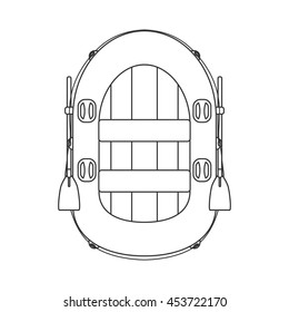 Inflatable boat icon.  Vector illustration. Isolated on a white background.