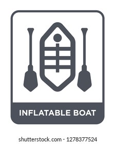 inflatable boat icon vector on white background, inflatable boat trendy filled icons from Camping collection, inflatable boat vector illustration