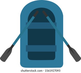 Inflatable boat, illustration, vector on white background.