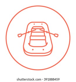 Inflatable boat line icon.