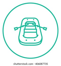Inflatable boat line icon.