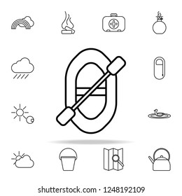 inflatable boat line icon. camping icons universal set for web and mobile