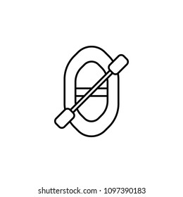 inflatable boat line icon. Element of camping icon for mobile concept and web apps. Thin line inflatable boat icon can be used for web and mobile