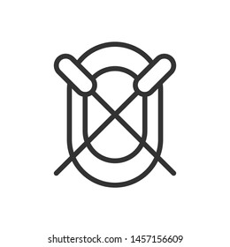 inflatable boat with oars outline ui web icon. inflatable boat vector icon for web, mobile and user interface design isolated on white background