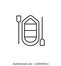 inflatable boat outline icon. Element of sports items icon for mobile concept and web apps. Thin line inflatable boat outline icon can be used for web and mobile on white background