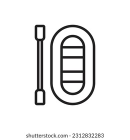 Inflatable Boat Outline Icon Vector Illustration