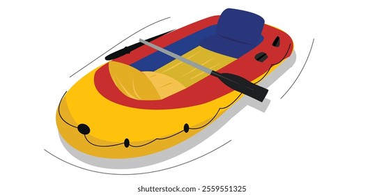 Inflatable boat with Peddles. vektor