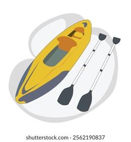 Inflatable Boat With Peddles. vektor