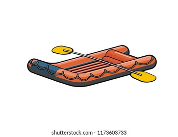 inflatable boat simple illustration