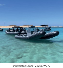 An inflatable boat stands at the pier on the seashore in summer. abstract design. Vector graphics pattern background. Template texture for interior, packaging, wallpaper, textile, paper, interior deco