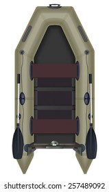 Inflatable Boat Top View Vector