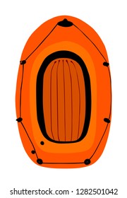 Inflatable boat vector isolated on white background. Rubber boat blowing by air. Summer joy equipment for relaxing and leisure summer time. Water sport kit. Lifeguard rescue tool for beach. Fun by sea