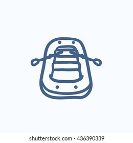 Inflatable boat vector sketch icon isolated on background. Hand drawn Inflatable boat icon. Inflatable boat sketch icon for infographic, website or app.