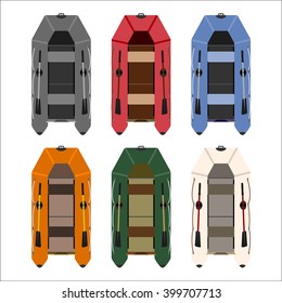 
inflatable boats for fishing, hunting and recreation

set of rubber boats in different colors of high quality material.
totally vector illustration