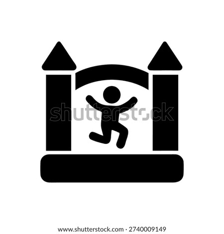 Inflatable Bouncy Castle Fun Icon Isolated On White Background