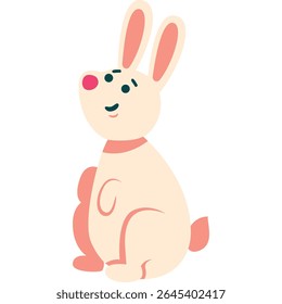 inflatable bunny children toy vector icon isolated on white
