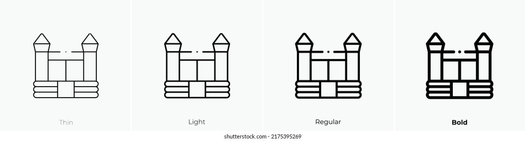 inflatable castle icon. Thin, Light Regular And Bold style design isolated on white background