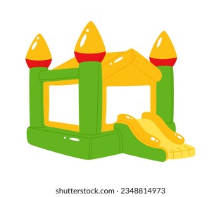 Inflatable Children Castle Playground Vector Illustration