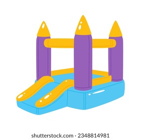 Inflatable Children Castle Playground Vector Illustration