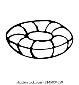 Círculo inflable en estilo doodle, aislado en un fondo blanco.Ilustración vectorial para turismo y recreación.