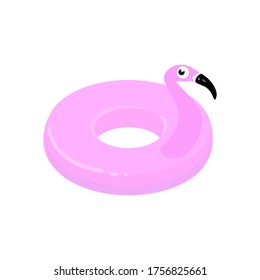 Inflatable circle in the form of a pink Flamingo