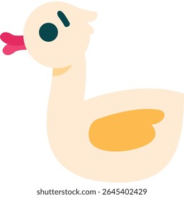 inflatable duck children toy vector icon isolated on white