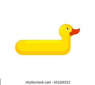 Inflatable duck isolated. Childrens toy for swimming
