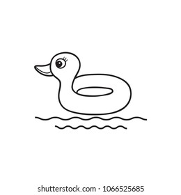 inflatable duck toy for pool vector icon