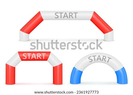 Inflatable finish arch illustration. inflatable arch, suitable for various outdoor sports activities, vector illustration