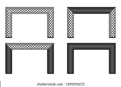 Inflatable finish line vector illustration isolated on white background