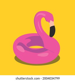 Inflatable flamingo pink circle sea water recreation