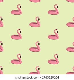 Vector de flamingo de goma patrón de fondo sin fisuras