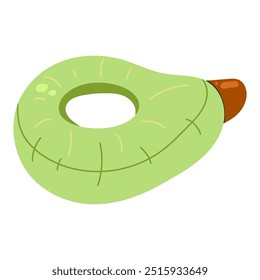 Inflatable floating ring for swimming. Beach rubber lifebuoy for pool. Summer lifesaver, rescue tube. Flat vector illustration isolated on white background