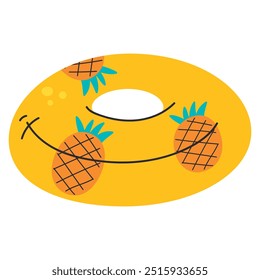 Inflatable floating ring for swimming. Beach rubber lifebuoy for pool. Summer lifesaver, rescue tube. Flat vector illustration isolated on white background