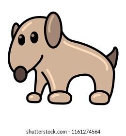 inflatable funny brown dog. doodle vector