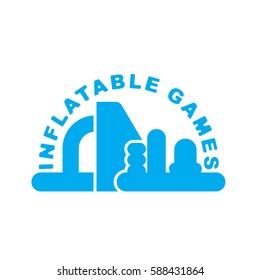 Inflatable Games logo. Emblem for water park amusement