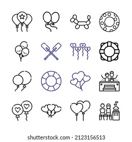 inflatable Icon Set with line icons. Modern Thin Line Style. Suitable for Web and Mobile Icon. Vector illustration EPS 10.