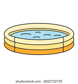 Inflatable kiddie pool filled with water for summer playtime fun