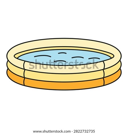 Inflatable kiddie pool filled with water for summer playtime fun