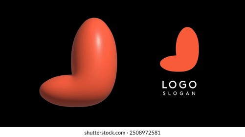Inflatable letter J appealing 3D logo, glossy shiny bubble logotype for education and childish poster design, U2K brand identity, tech startup, eye-catching typographic. Vector illustration