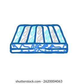 inflatable mattress doodle icon sketch vector. inflatable mattress sign. isolated symbol illustration