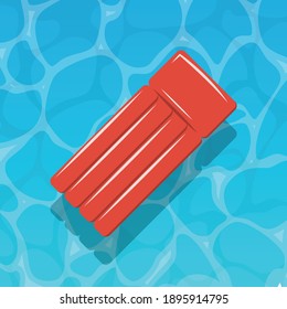 Inflatable mattress floating in the vlean water pool vector