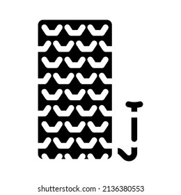inflatable mattress glyph icon vector. inflatable mattress sign. isolated contour symbol black illustration