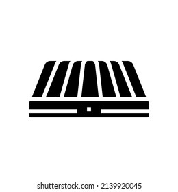 aufblasbare Matratze Glyph-Symbol Vektorgrafik. aufblasbares Matratzenzeichen. isoliertes Kontursymbol
